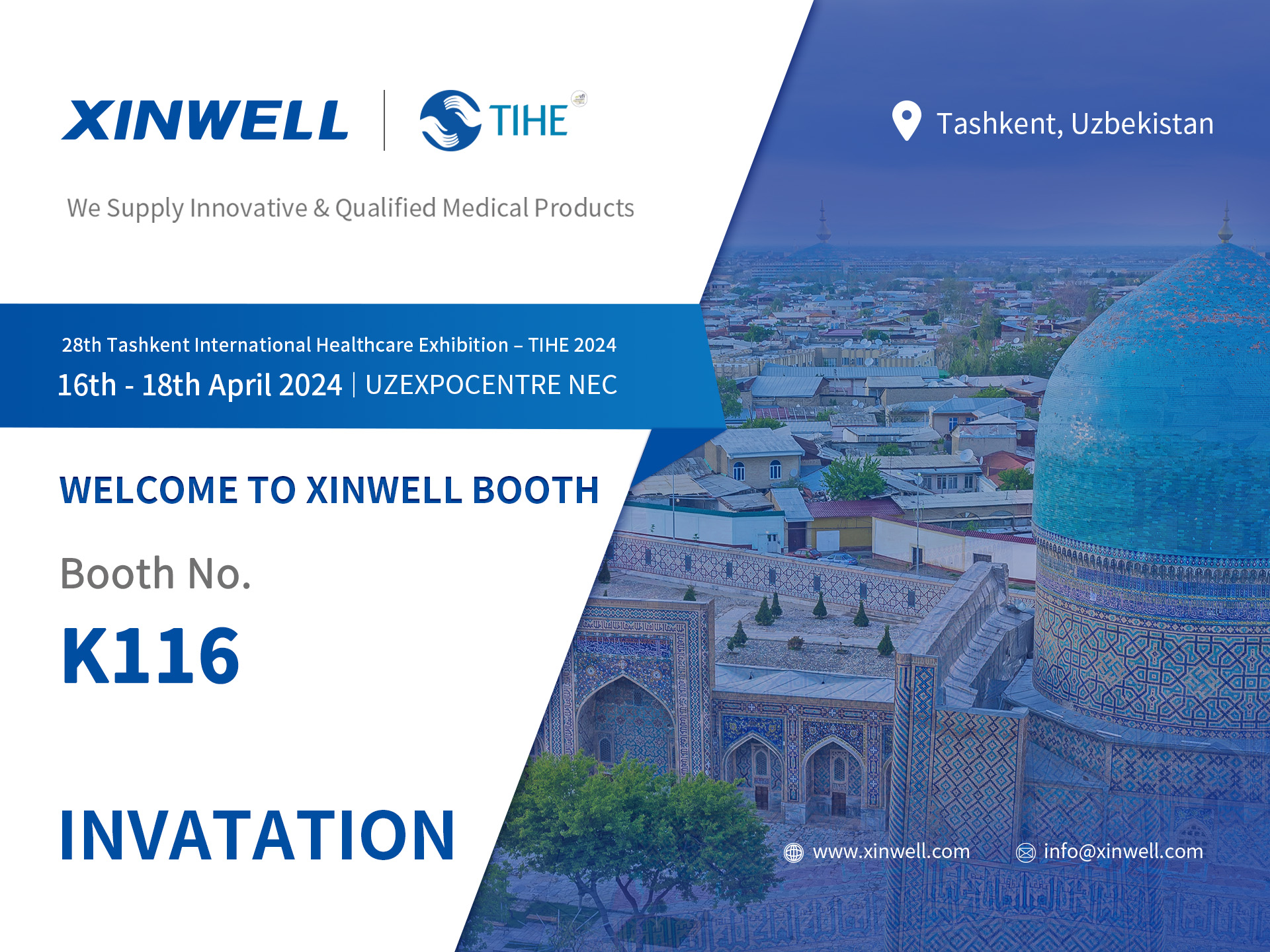 Xinwell Attend the 28th Tashkent International Healthcare Exhibition